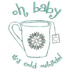 Stickdatei - Doodle Winter Tasse Snowflakes